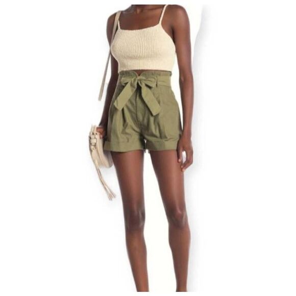 GOOD LUCK GEM OLIVE PAPER BAG SHORTS SZ.XL NWT. - Picture 1 of 9
